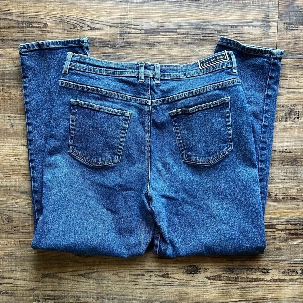 Gloria Vanderbilt Vintage Womens Straight Blue Denim Jeans Red Tag Swan Size 16P